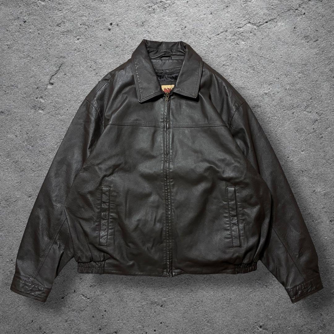 コマカツ短丈レザードリズラーXLブラウンキルティングライナーA2フライト本