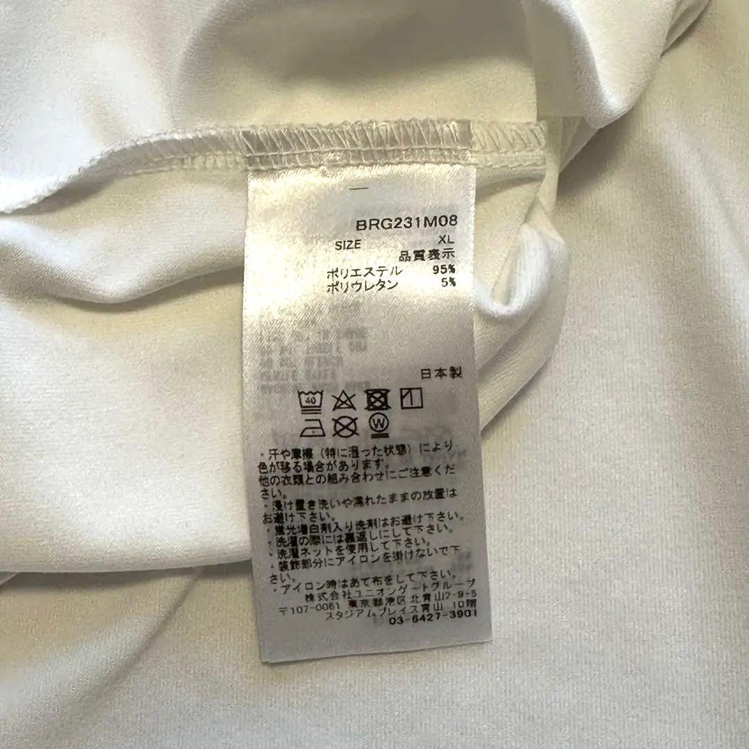 ブリーフィング　メンズ　サイズXL ホワイト　モックネック　半袖　ゴルフウェア