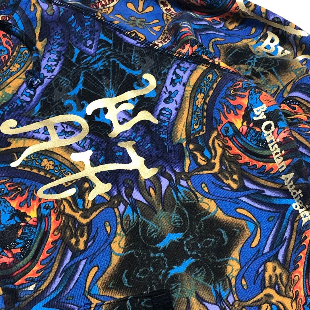 エドハーディー クリスチャンオードジェー パーカー 総柄 和柄 虎 鯉 Lサイズ