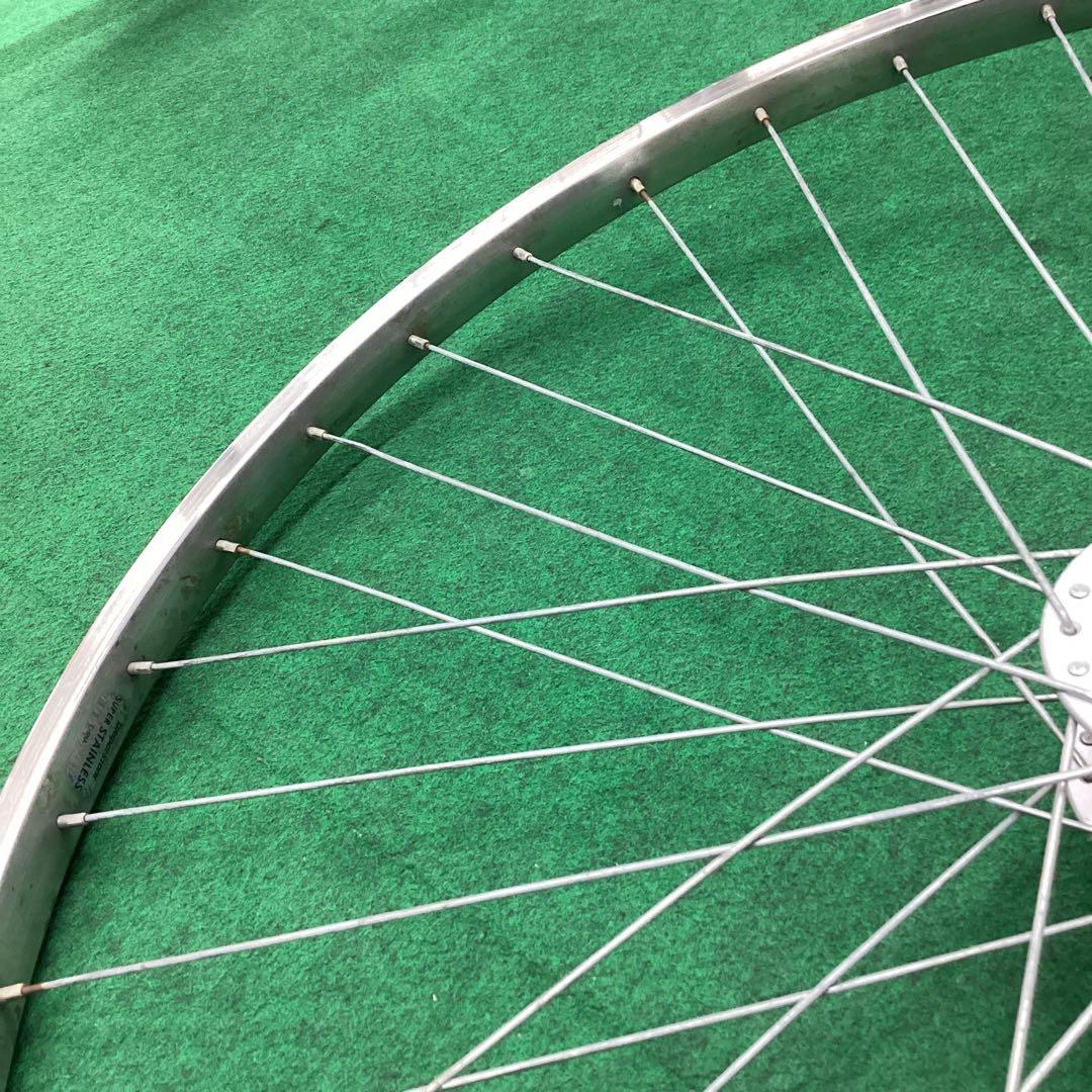 ステンレスリム　27インチ 前輪　ハブダイナモ j2端子 フロント MD11