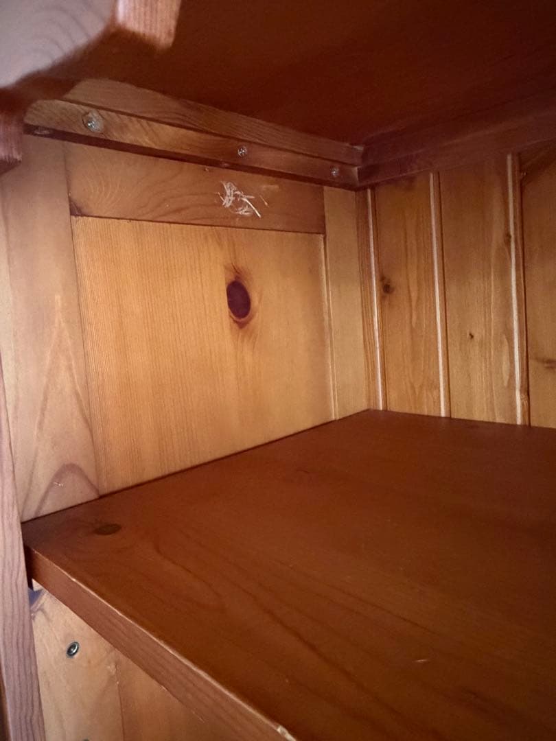 本棚 4段棚 ＋扉付き収納　カントリー　オシャレ　アンティーク風　＊引取り限定