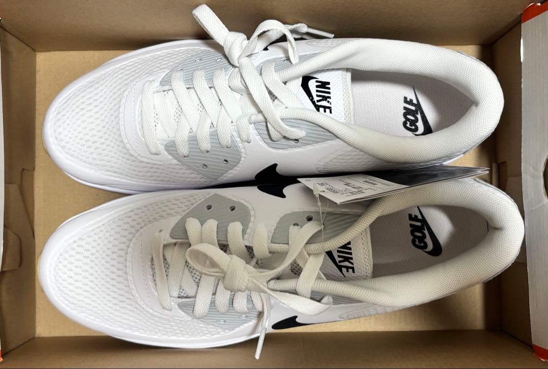 新品 27cm ナイキ エアマックス 90 G ゴルフシューズ 黒タグ 白