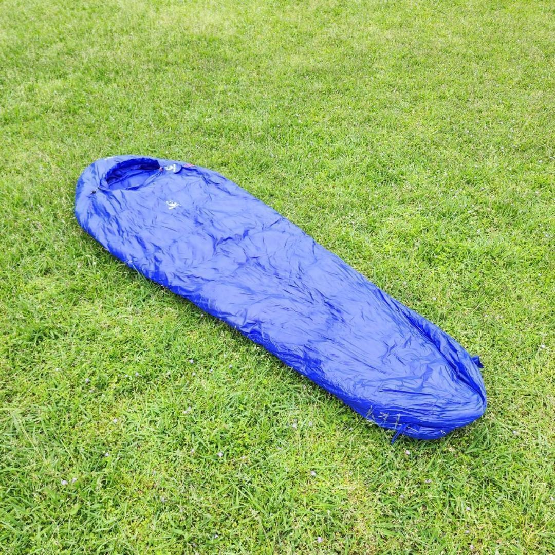 ★人気＆特価★寝心地最高　マミー型　寝袋 ダウンシュラフ　400g　ブルー