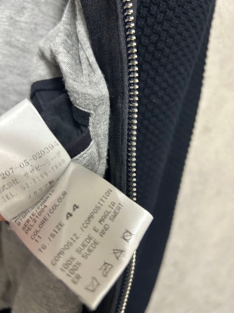 かなた様【eleventy】ゴートレザー×ニット レザージャケット ブルゾン