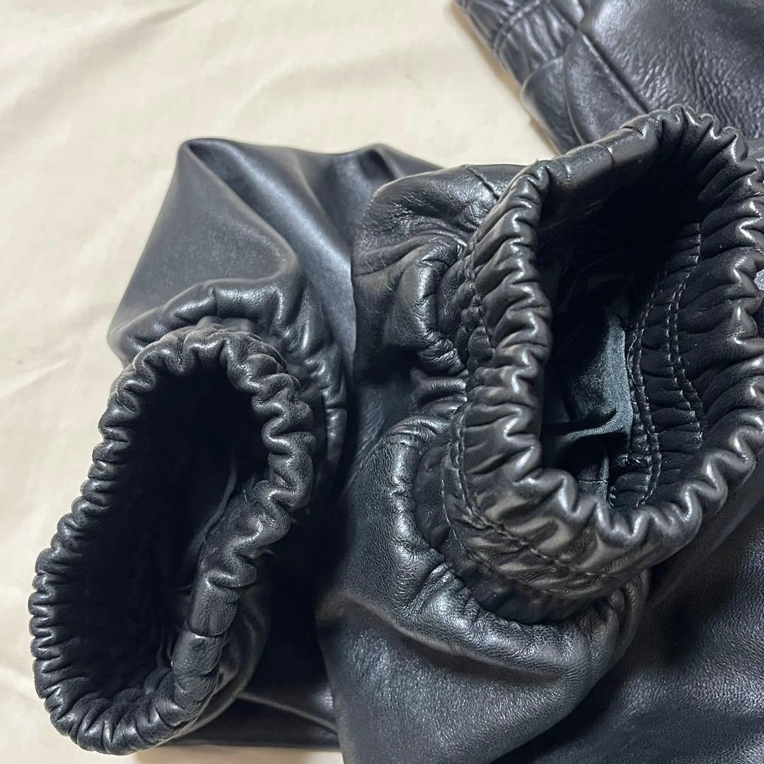 【美品XL程】JINDO ラムレザージャケット　ミンクファー　変形　希少品