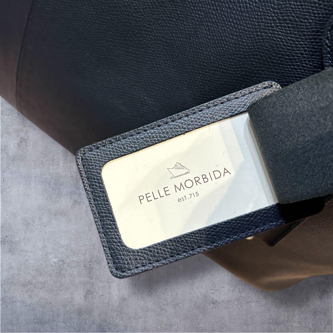 ペッレモルビダ コローレ レザートートバッグ 2way 紺 ビジネス PC A4