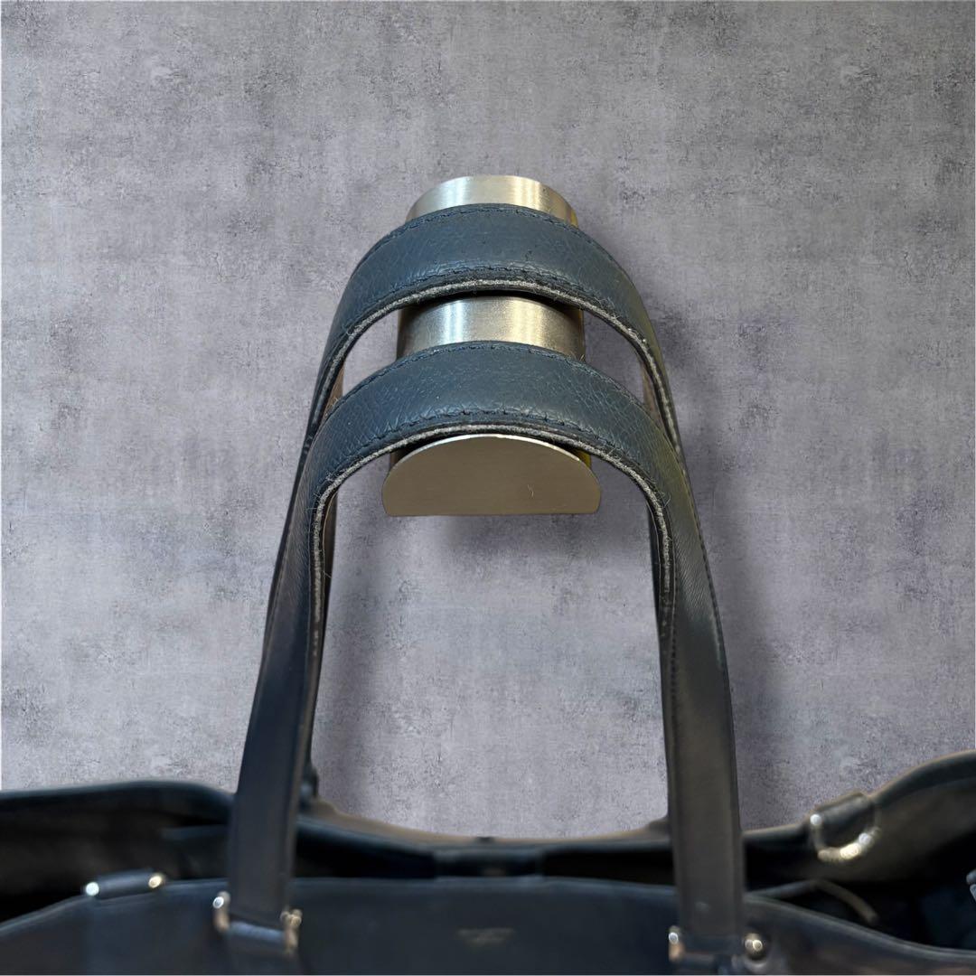 ペッレモルビダ コローレ レザートートバッグ 2way 紺 ビジネス PC A4