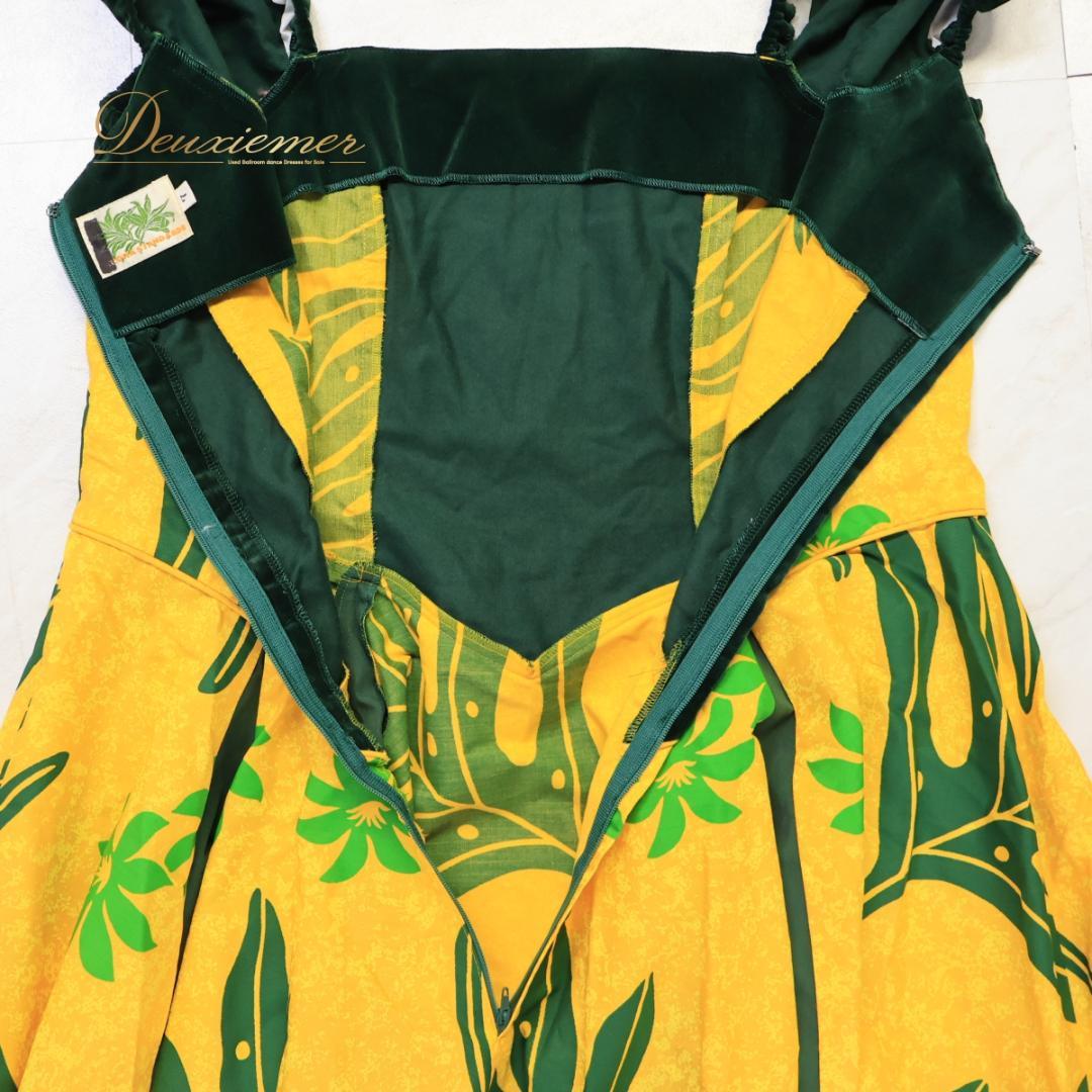 【日本製 フラダンス衣装】イエロー ALOHA STANDARDS ワンピース