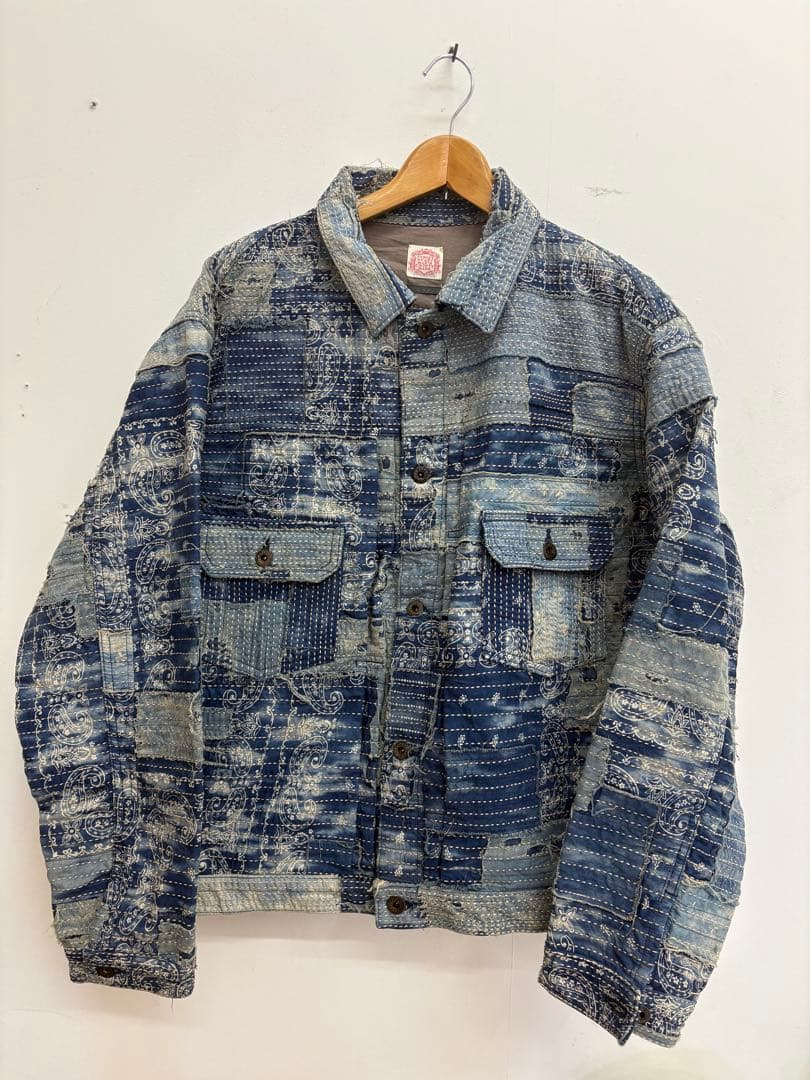 funset of art インディゴ　バンダナ　BORO Gジャン cof