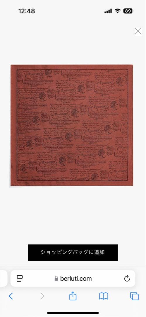 Berluti シルクハンカチ ブラウン