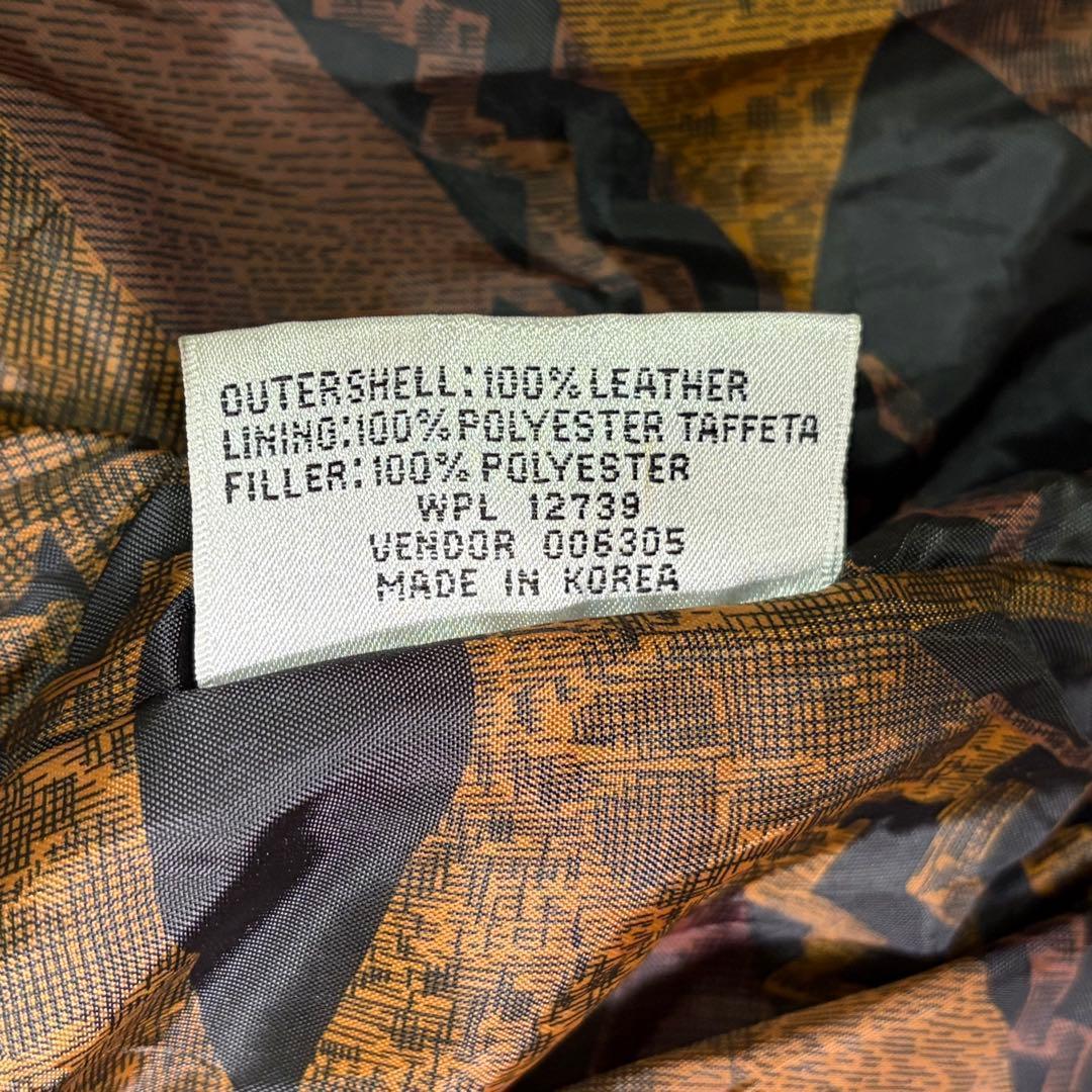 ヴィンテージ レザージャケット 短丈 黒 裏地総柄 本革