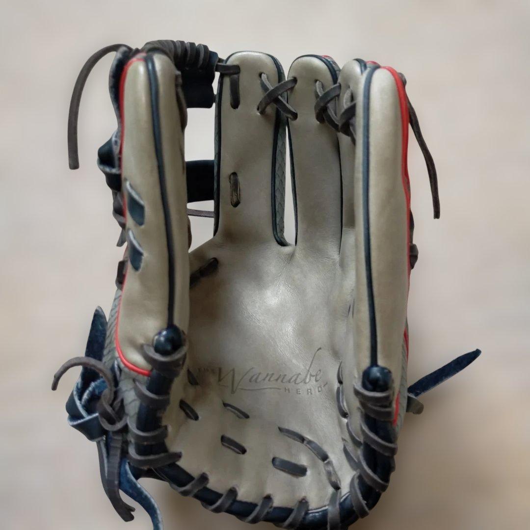 Wilson WannaBe HERO 軟式グローブ グレー/レッドD5 内野手