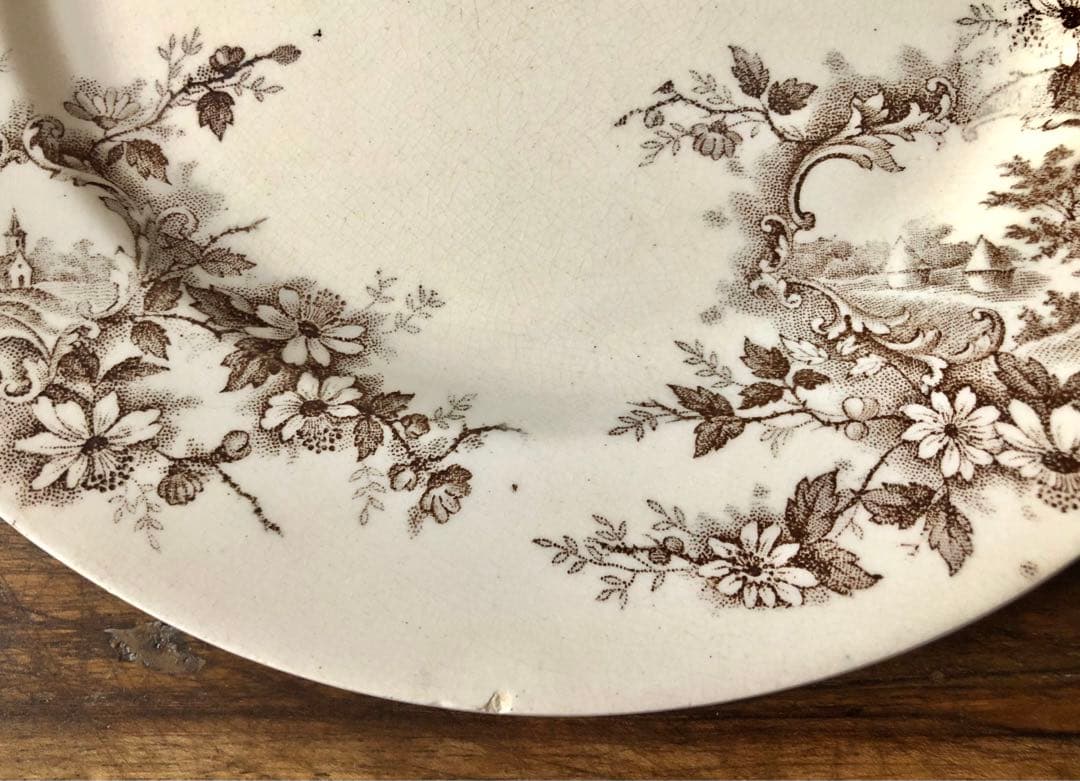 フランス アンティーク ショワジールロワ ポンパドール ディナープレート 平皿