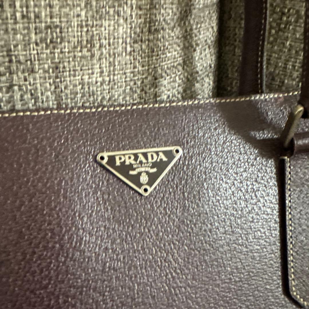 PRADA ブラウン レザートートバッグ