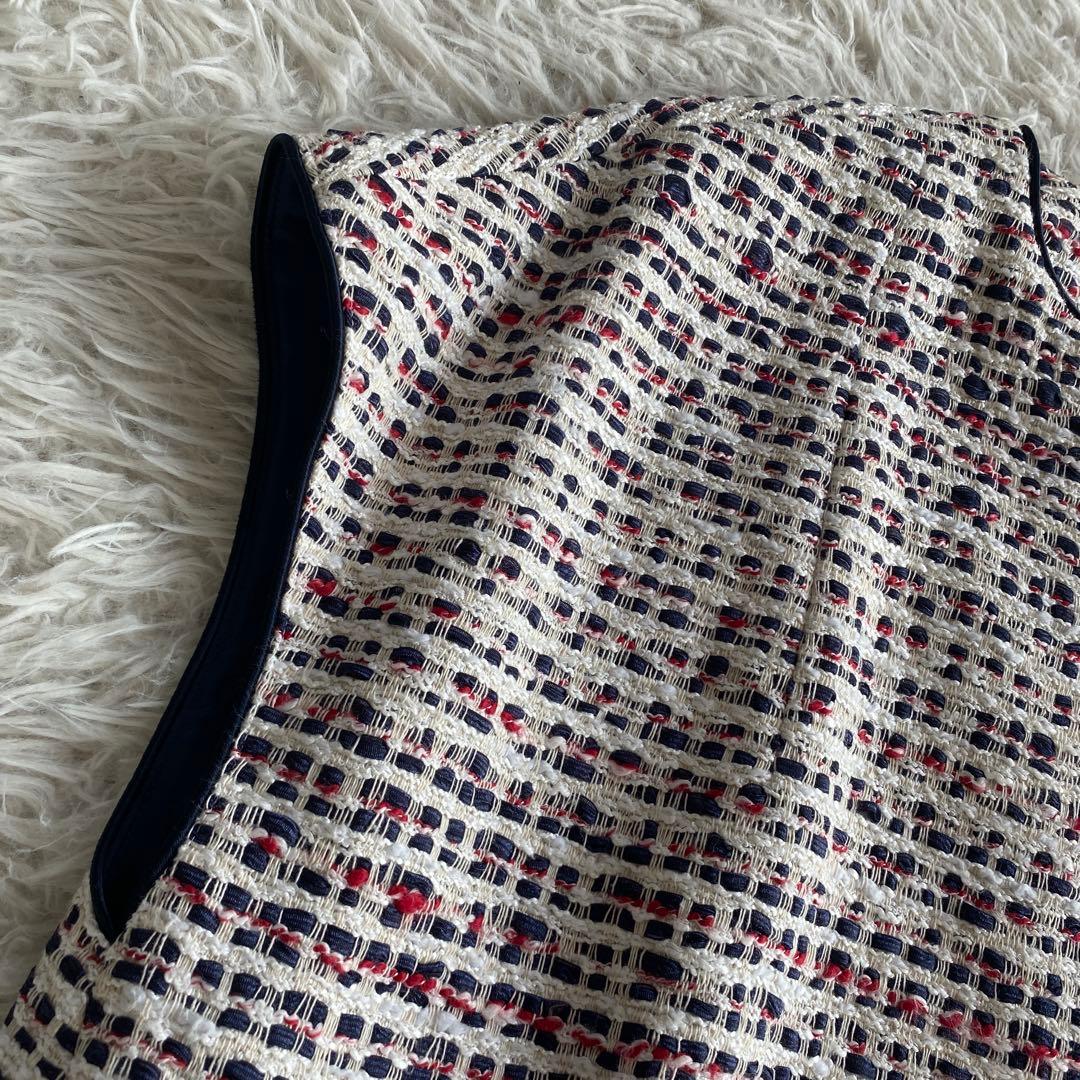 TOMORROWLAND トリコロールファンシーボーダー コードパイピングジレ