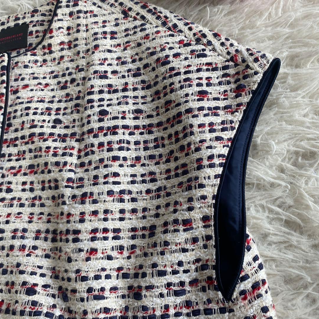 TOMORROWLAND トリコロールファンシーボーダー コードパイピングジレ