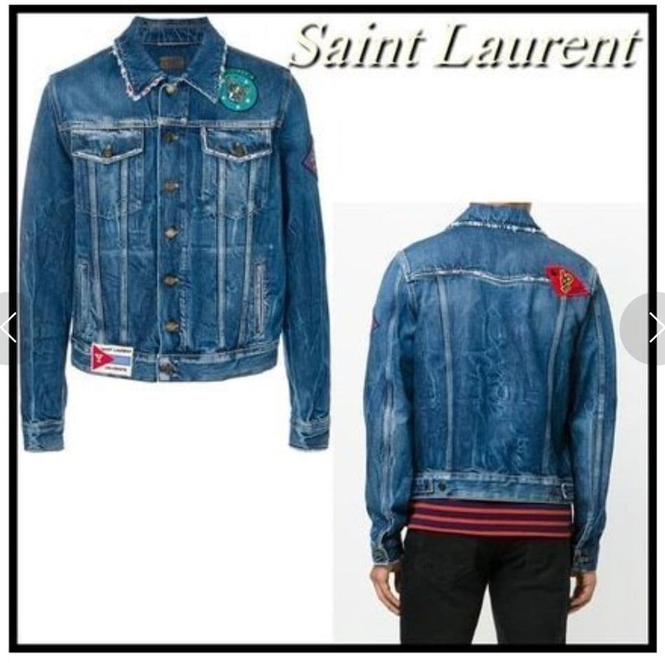 SAINT LAURENT マルチ ワッペン デニムジャケット M