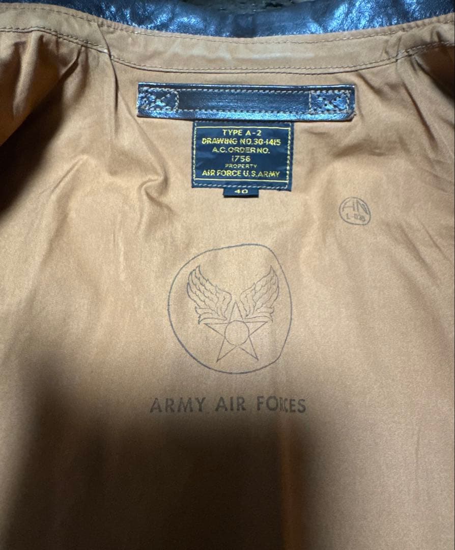 【値下げしました！！】 バズリクソンズA2 40 BUZZRICKSON'S