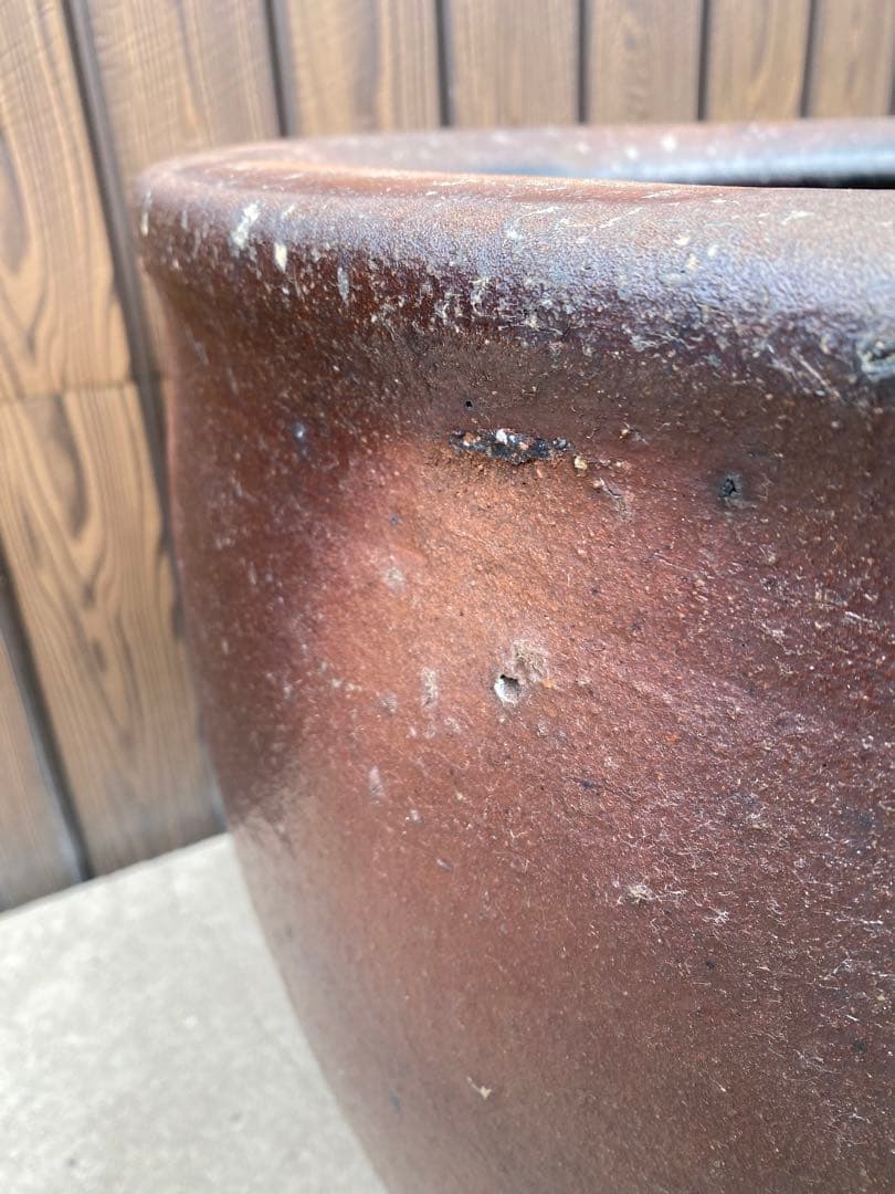 特大　睡蓮鉢　備前焼　金魚鉢　メダカ鉢　水鉢 骨董　アンティーク　鉢カバー