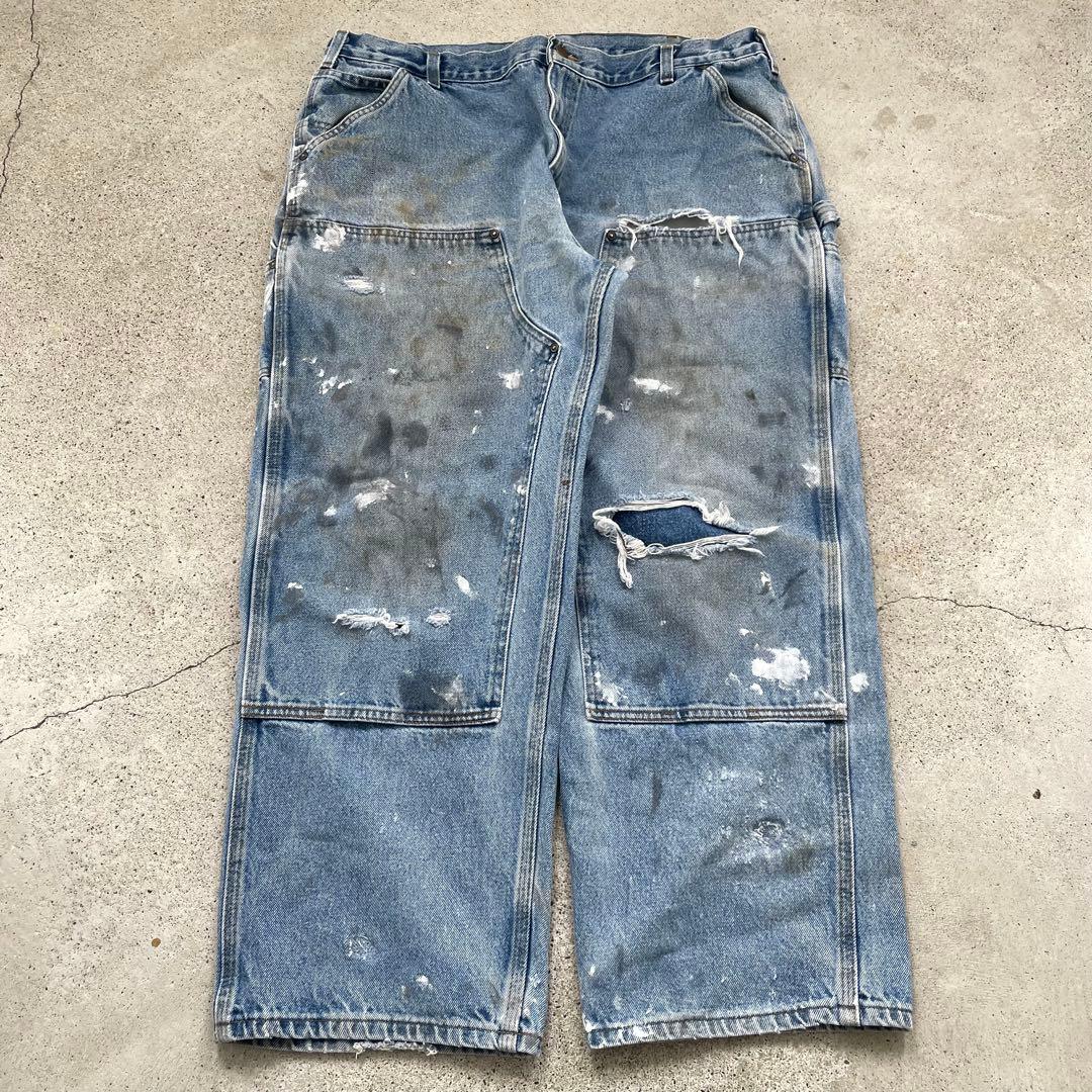 USA Carhartt ダブルニージーンズ バギーデニム フェード ワイドレグ