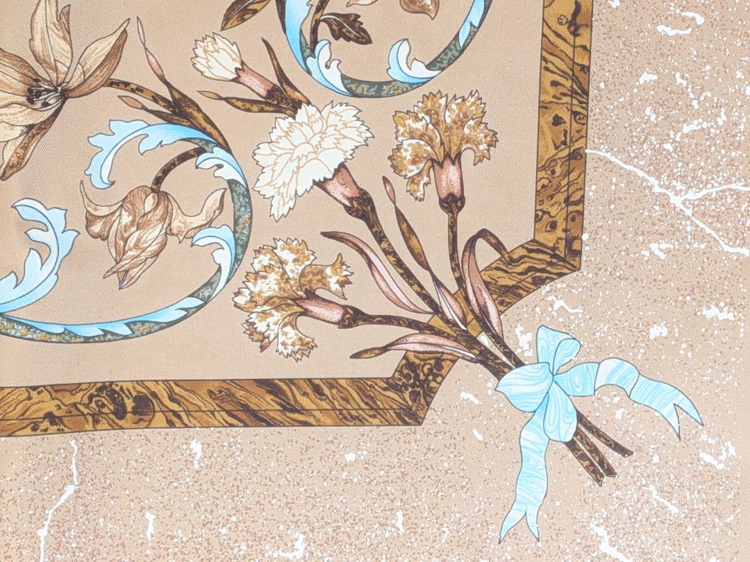 M376 HERMES カレ90 東洋の石と西洋の石細工 正規品　美品