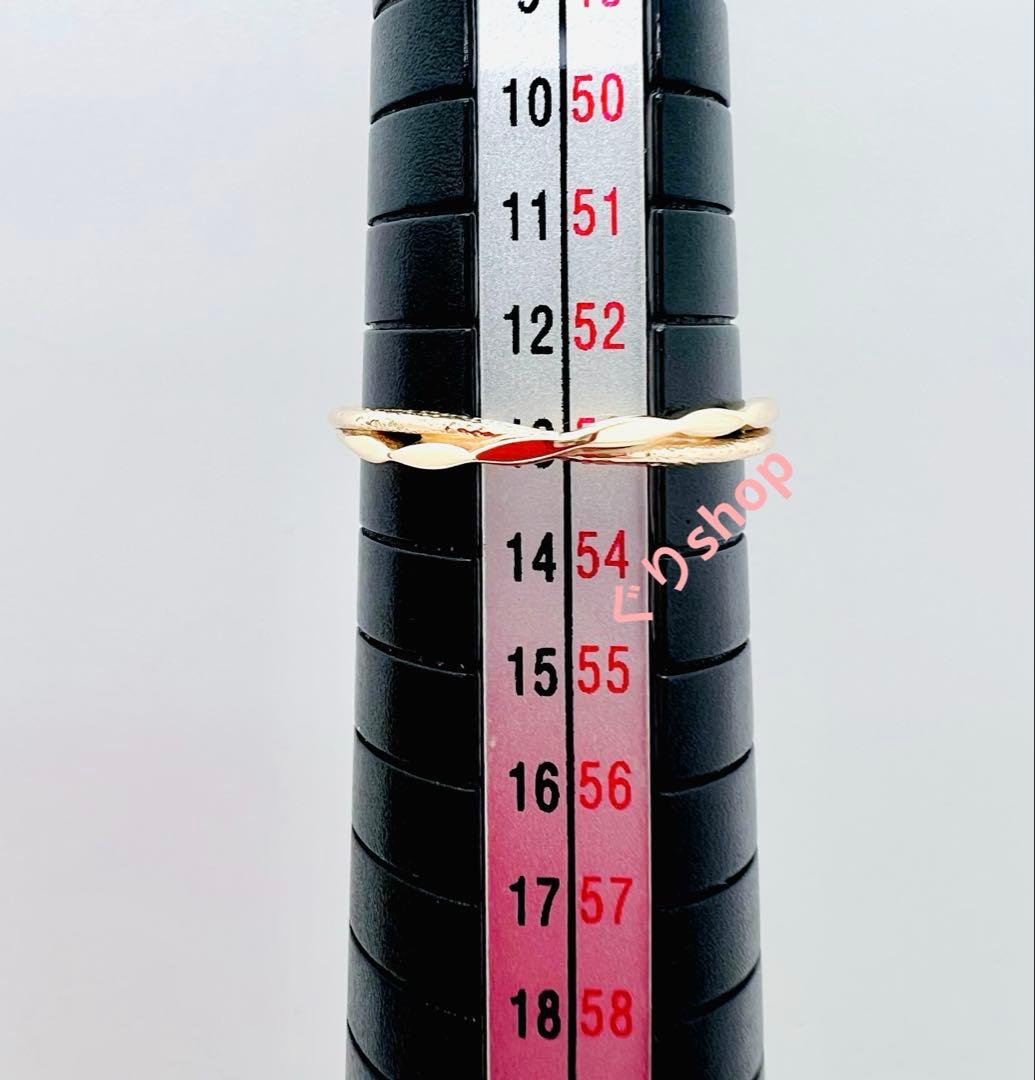 未使用 agete k10 ２連風 リング 13号