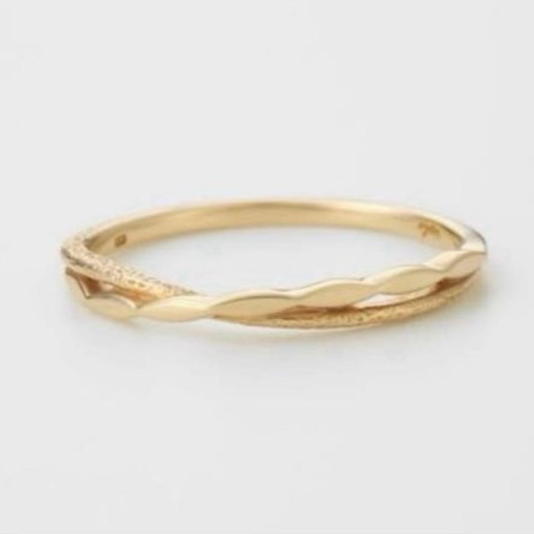 未使用 agete k10 ２連風 リング 13号