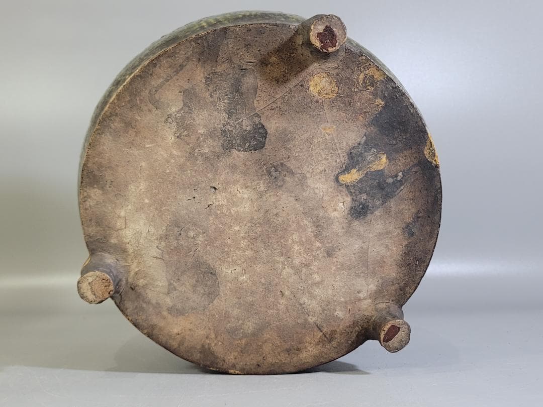 煎茶 織部釉 纏枝蓮花紋 瓶掛 時代物 古美術 DT247