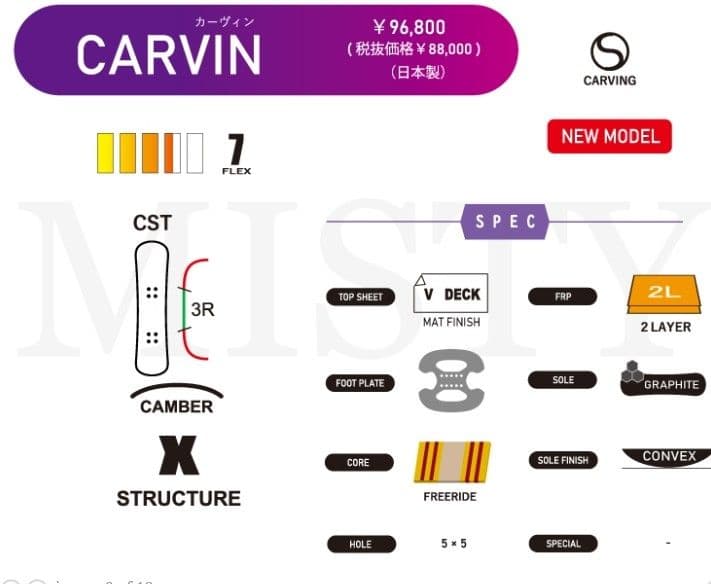 【超美品】CARVIN Scooter 153 スノーボード カービング