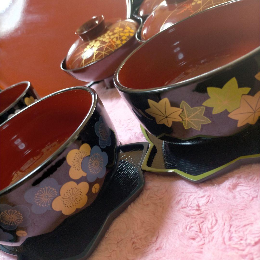 ♥会津漆器　食器セット お寿司 お節 ひつまぶし等の 御椀 汁椀（蓋付き）取皿