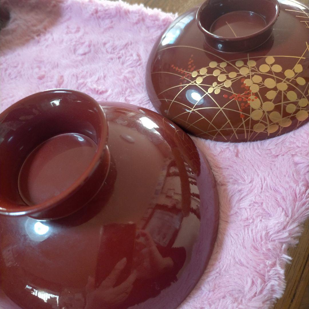 ♥会津漆器　食器セット お寿司 お節 ひつまぶし等の 御椀 汁椀（蓋付き）取皿