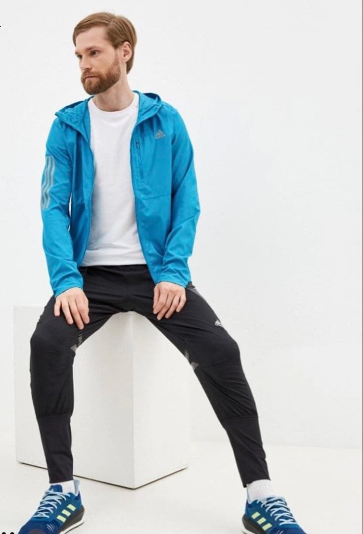 【タグ付】アディダス ウインドブレーカージャケット フード付き adidas