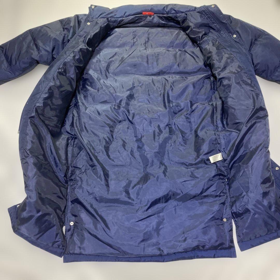 【極暖】PUMA プーマ ダウンコート ベンチコート XL相当 刺繍ロゴ 紺