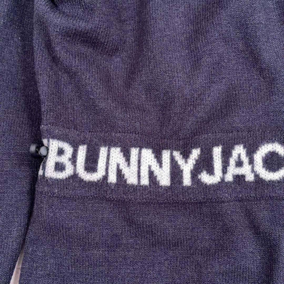タグ付美品【Jack Bunny!!】ゴルフ ニットワンピース ロゴ 裏地付 紺