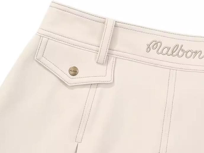 Malbon プリーツスカート レディース 白 Lサイズ インナーパンツ付き ⛳