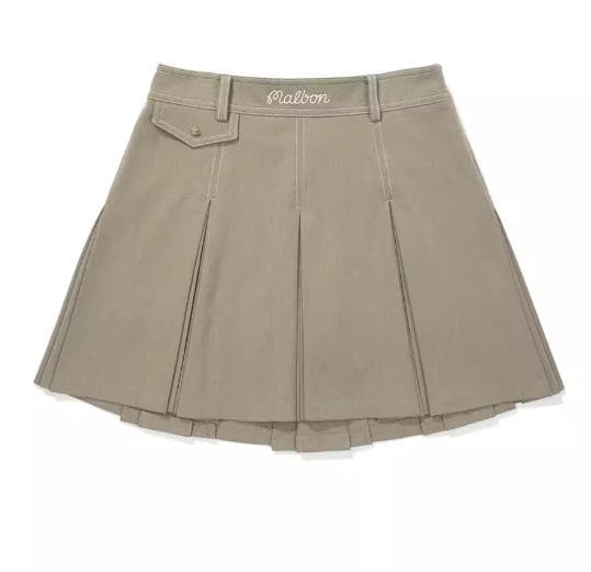 Malbon プリーツスカート レディース 白 Lサイズ インナーパンツ付き ⛳