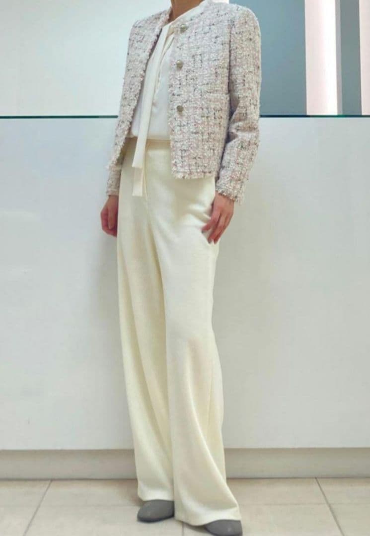 美品 セオリーリュクス 定価3万 Marvine ボウタイブラウス アイボリー