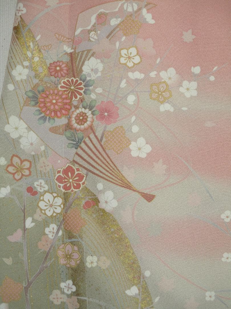 少し訳あり　L～2Ｌサイズ　訪問着からの着物リメイクドレスです　着丈１２０cm