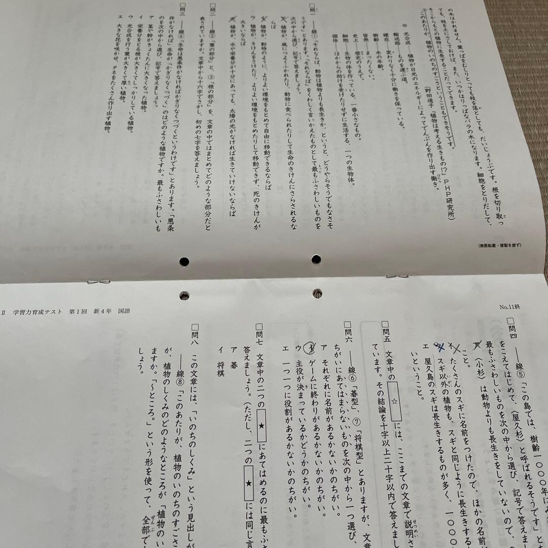 2025年‼️日能研 4年 ステージⅡ 育成テスト【前期】4科目他❗️