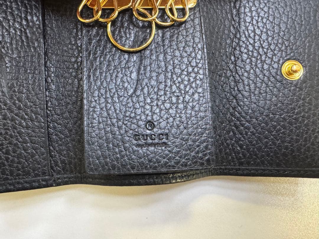 《sf》GUCCI 【グッチ】GG ブラック レザー キーケース