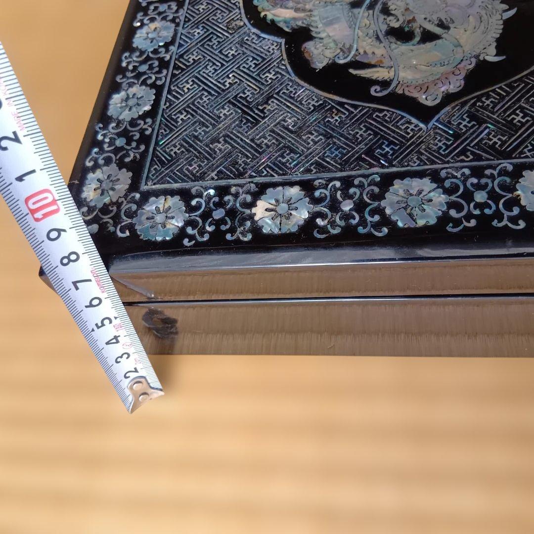【高級】韓国 伝統工芸 螺鈿細工 龍図柄 漆器 小物入れ ジュエリーボックス