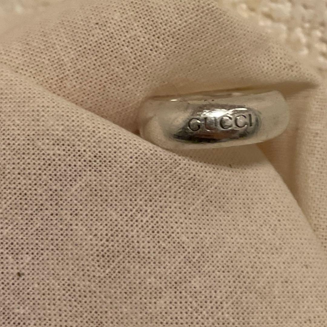 GUCCI 丸甲リング ロゴリング 刻印リング シルバー925 10号