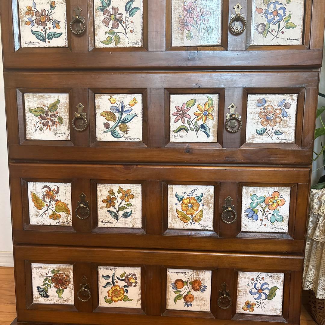 ACTUS バレンシア スペイン 4段引出し タイルチェスト