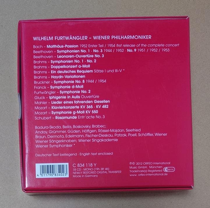 フルトヴェングラー ウィーンでの演奏会 Wilhelm Furtwangler