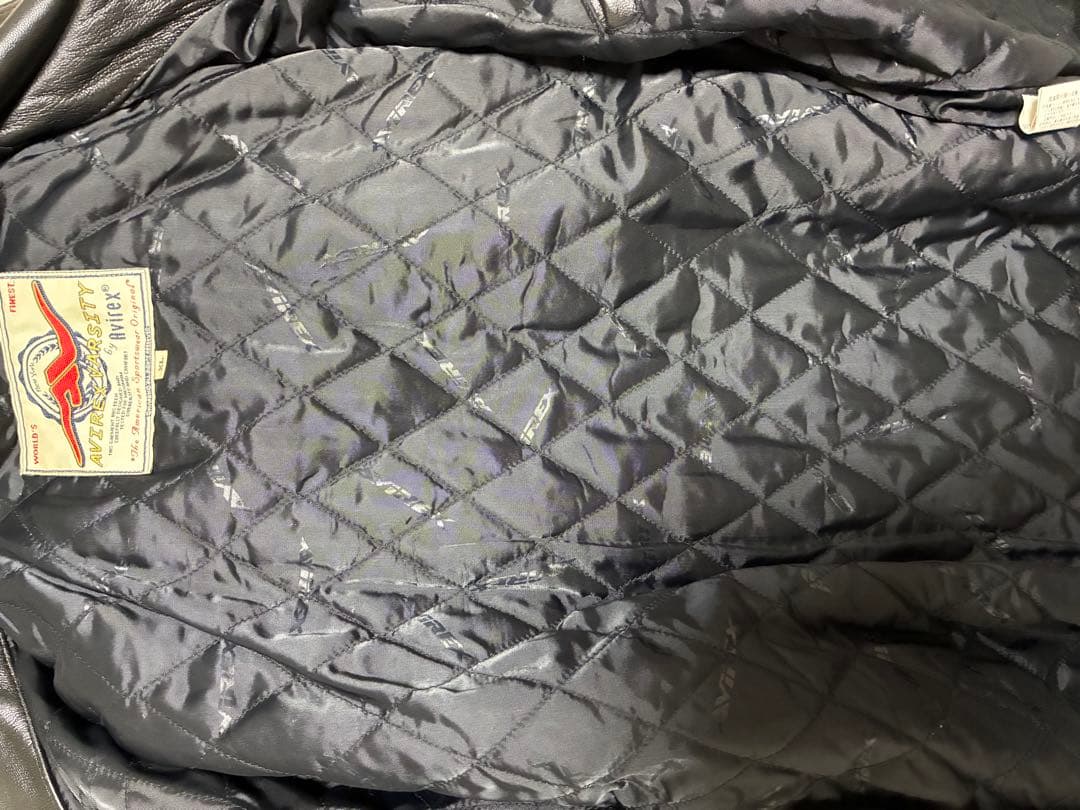 黒レザーボンバージャケット エンブレム付き2点セット