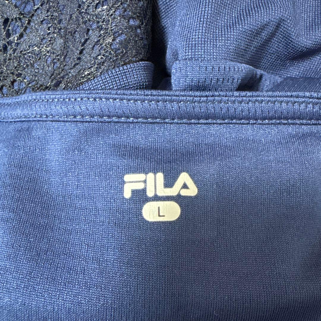 美品★フィラ　テニス　ワンピース　レース　ネイビー　サイズL