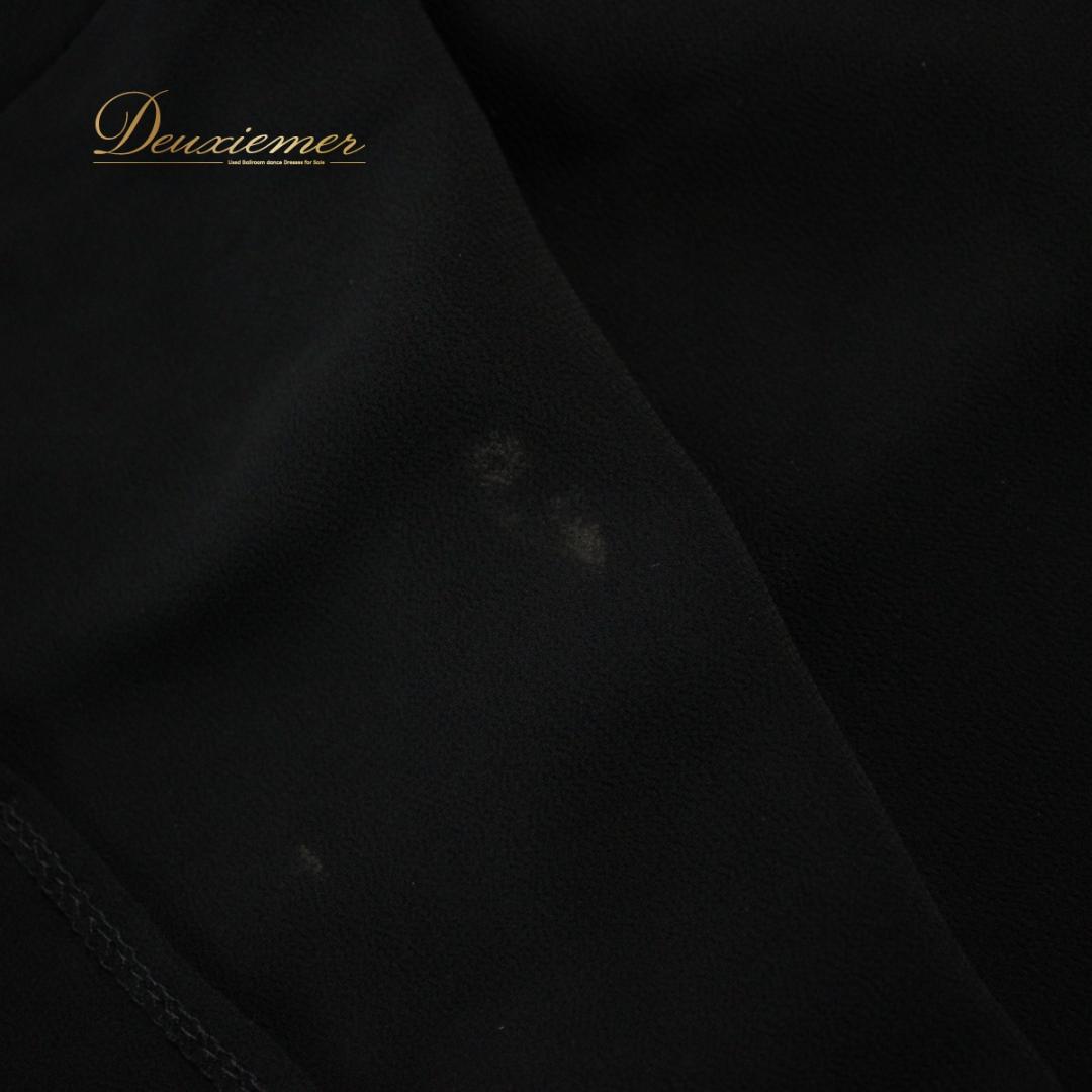 【社交ダンス衣装】ワンピース ドレス ツーピース maie 黒 長袖 袖なし