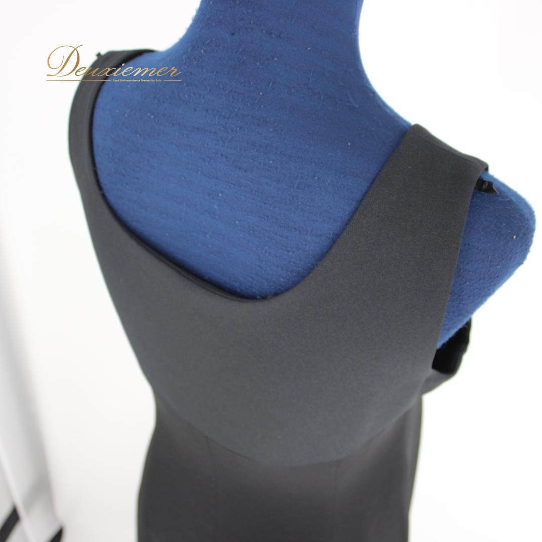 【社交ダンス衣装】ワンピース ドレス ツーピース maie 黒 長袖 袖なし