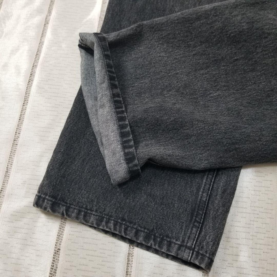 【エアジョーダン】ブラック ワイドデニムパンツ 32インチ M