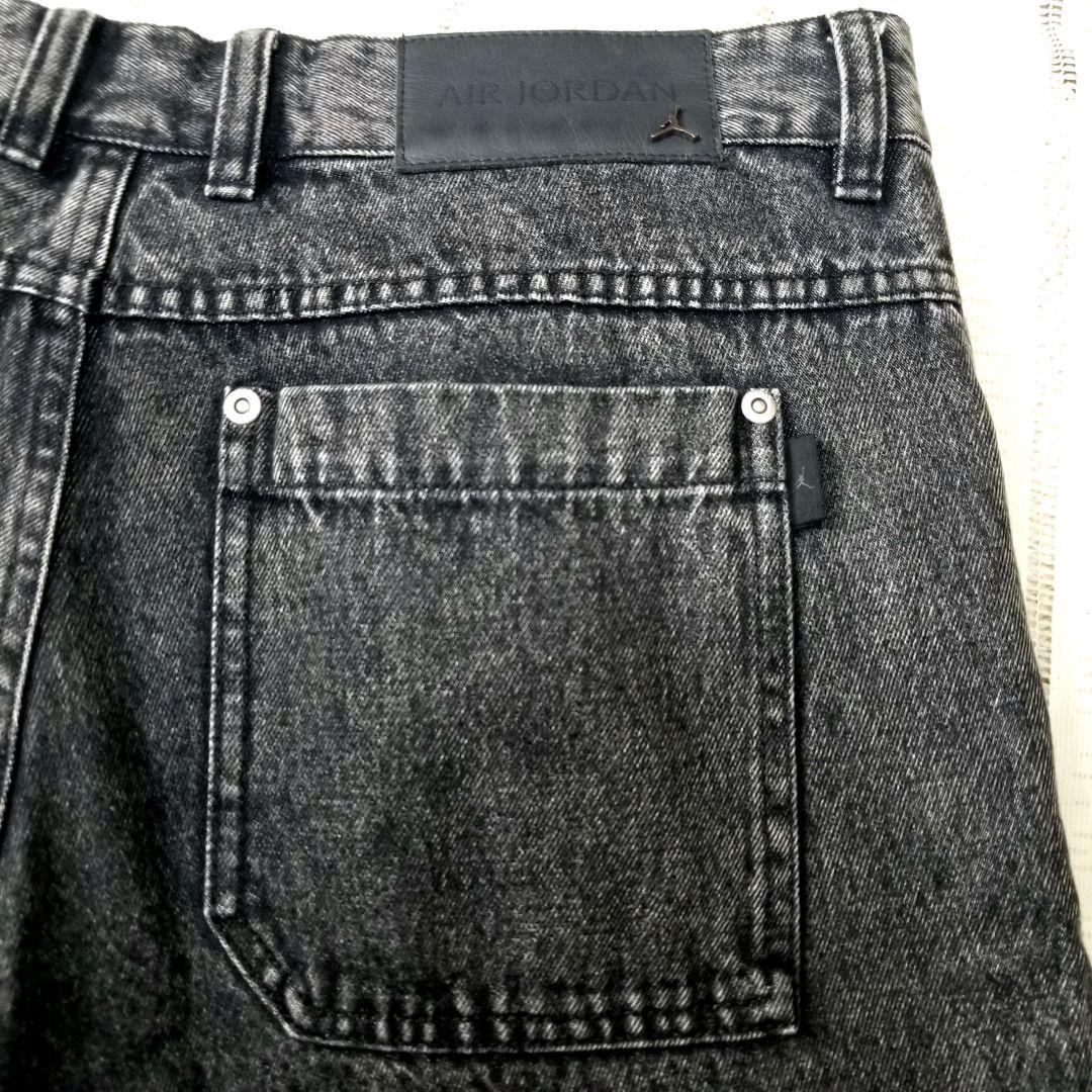 【エアジョーダン】ブラック ワイドデニムパンツ 32インチ M